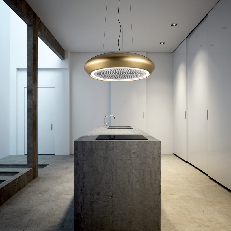 Deruta island hood ceramic gold 